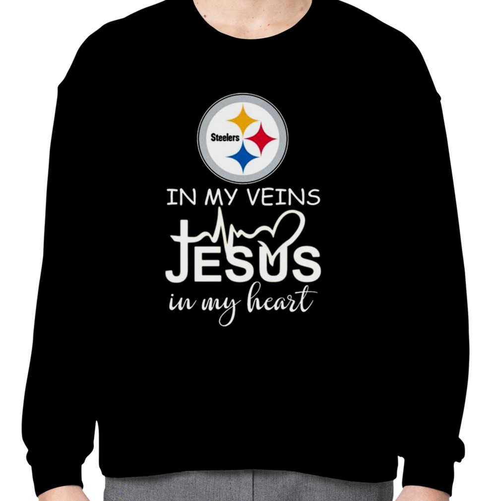 Pittsburgh Steelers Logo 2023 In My Veins Jesus In My Heart Shirt