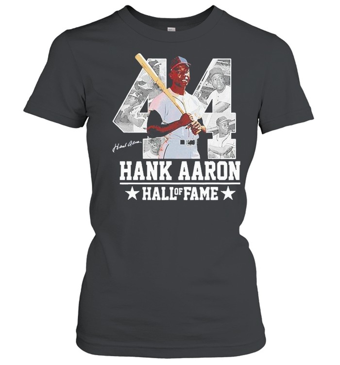 Hank Aaron 44 Hof Milwaukee atlanta Baseball Jersey Hammer Aaron shirt Classic Women's T-shirt