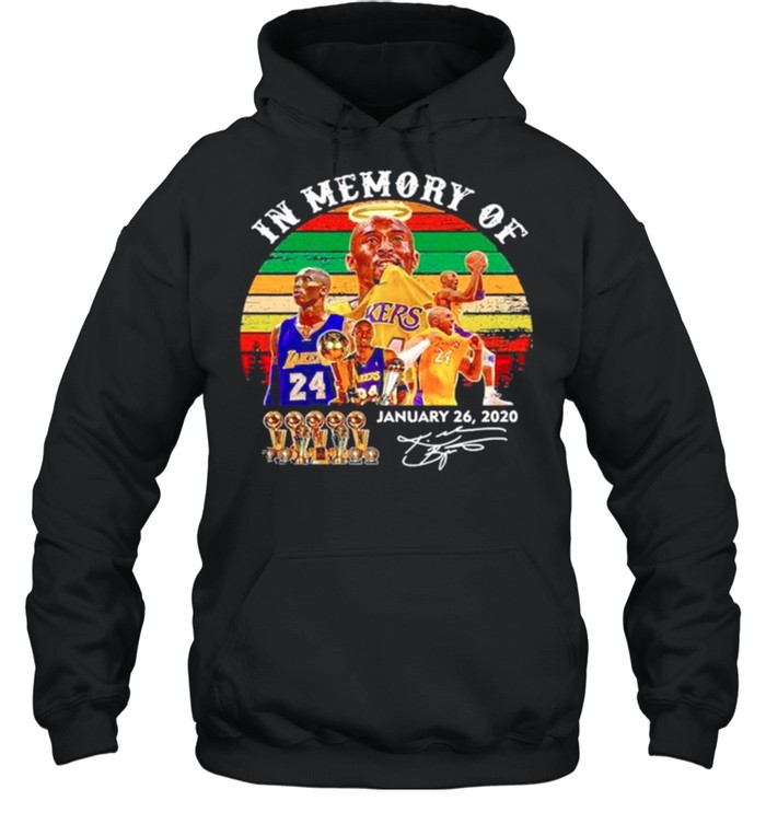 In memory of Kobe Bryant january 26 2021 signature vintage shirt Unisex Hoodie