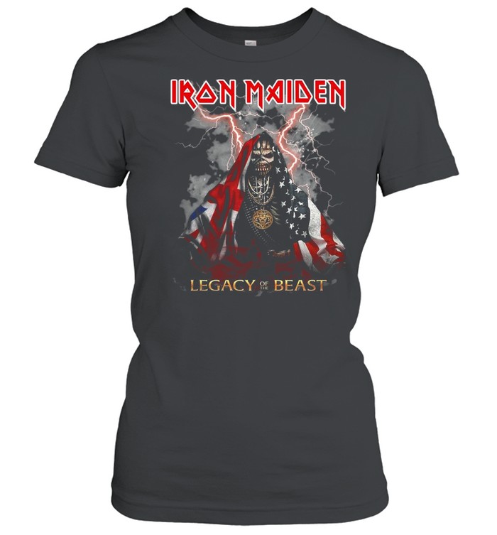 Iron Maiden Legacy of the Beast American flag shirt Classic Women's T-shirt