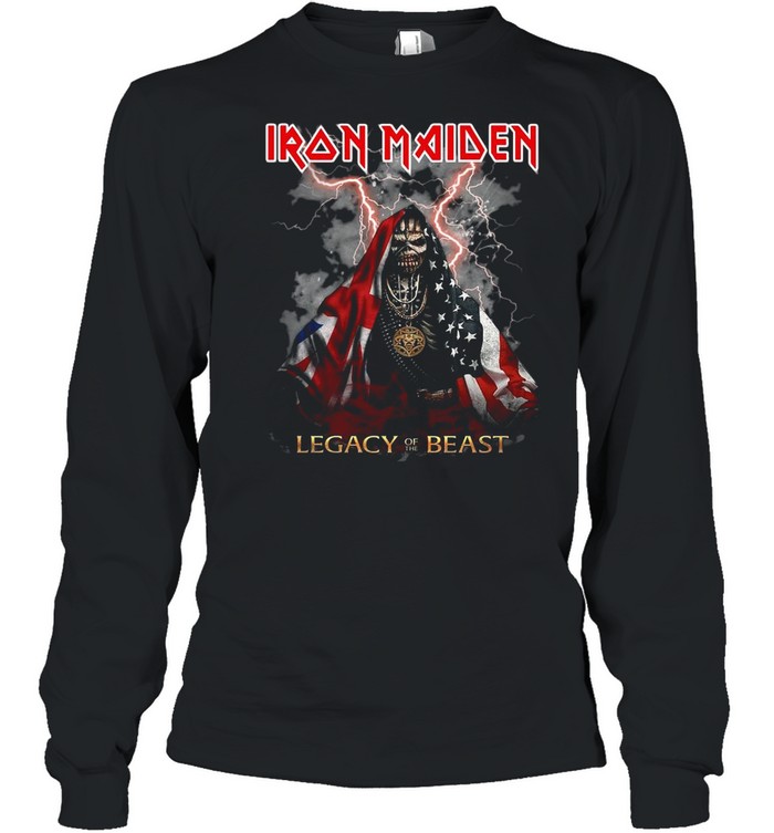 Iron Maiden Legacy of the Beast American flag shirt Long Sleeved T-shirt