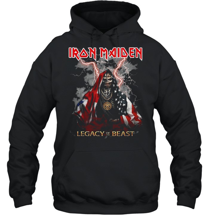 Iron Maiden Legacy of the Beast American flag shirt Unisex Hoodie