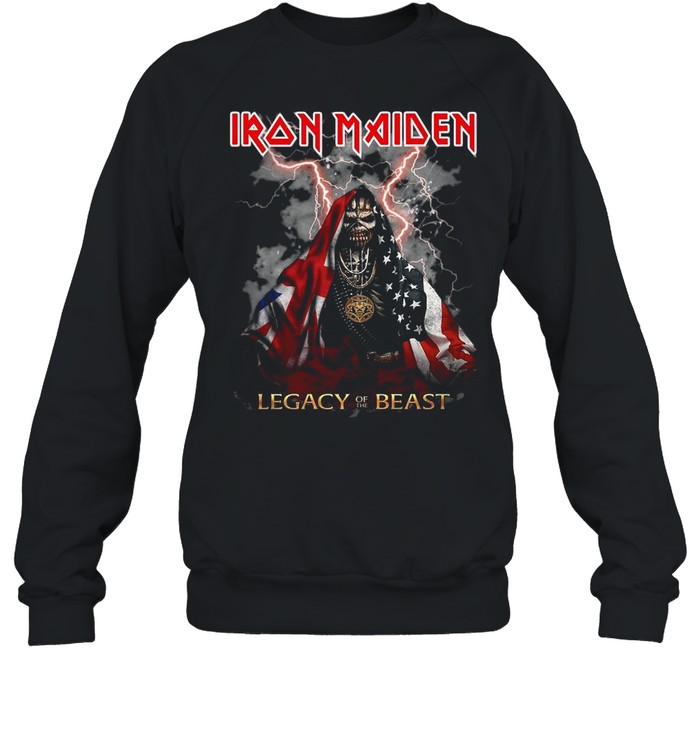 Iron Maiden Legacy of the Beast American flag shirt Unisex Sweatshirt