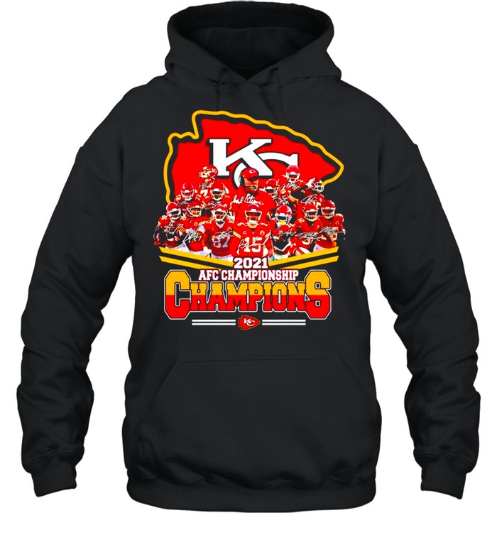 Kansas City Chiefs 2021 AFC championship Champions signatures shirt Unisex Hoodie