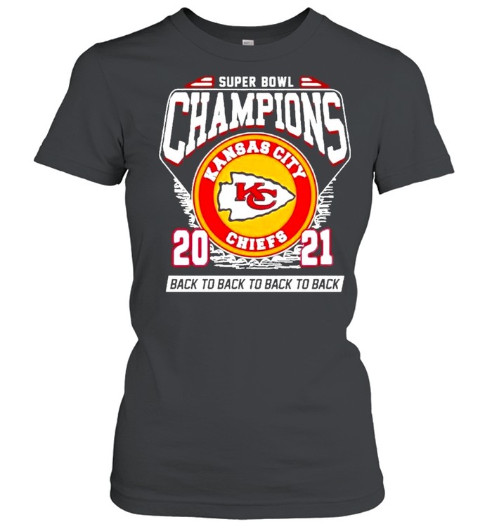 Super Bowl Kansas City Chiefs Football 2021 Champions Black To Back To Back shirt Classic Women's T-shirt