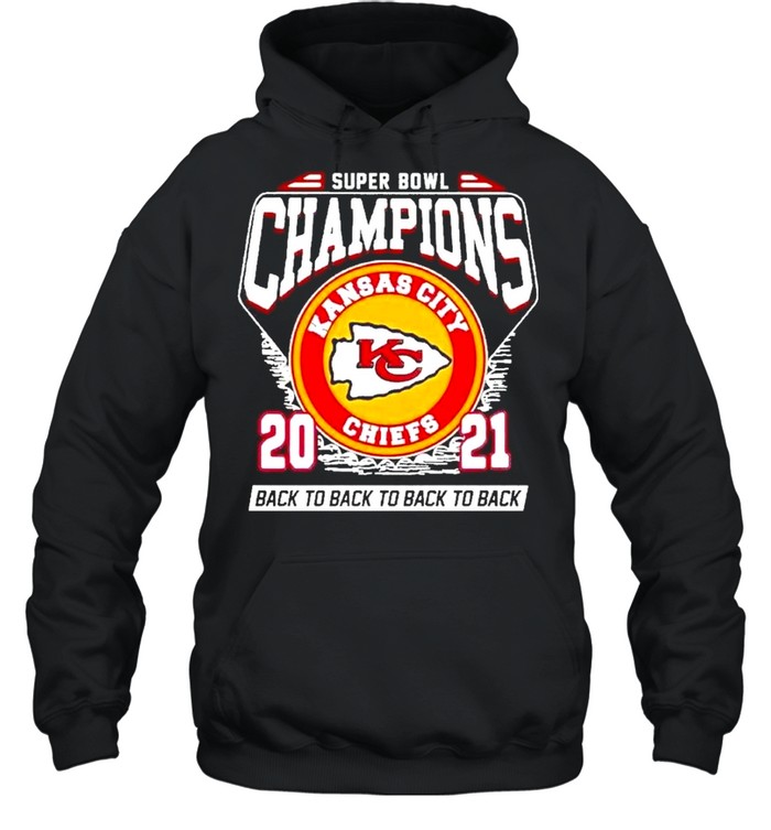 Super Bowl Kansas City Chiefs Football 2021 Champions Black To Back To Back shirt Unisex Hoodie
