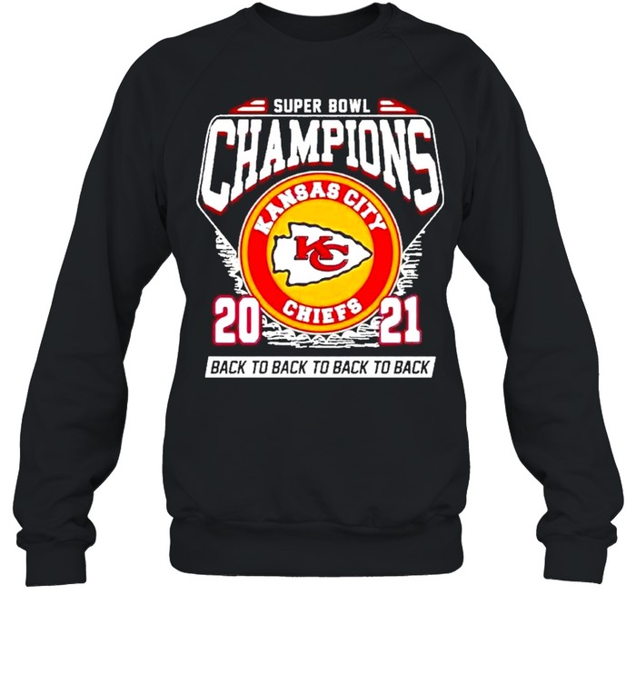 Super Bowl Kansas City Chiefs Football 2021 Champions Black To Back To Back shirt Unisex Sweatshirt