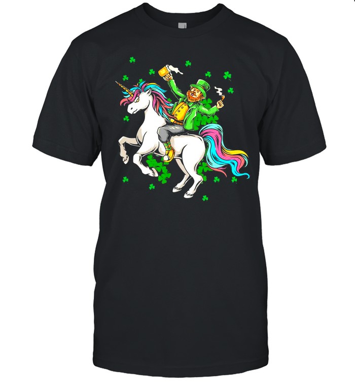 Lepricorn Leprechaun Riding Unicorn Gift For St Patricks Day  Classic Men's T-shirt