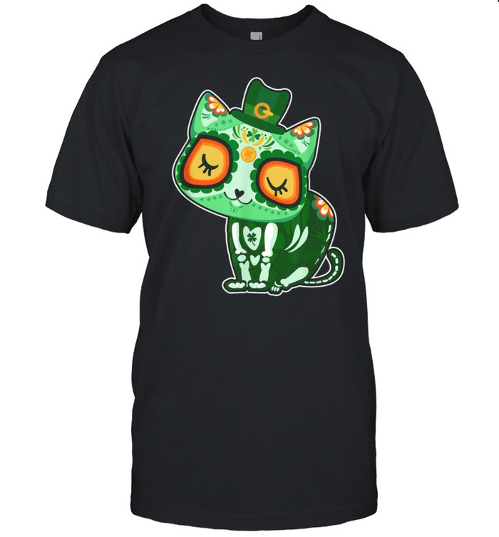 Sugar Skull cat St Patricks Day of Dead shirt Classic Men's T-shirt