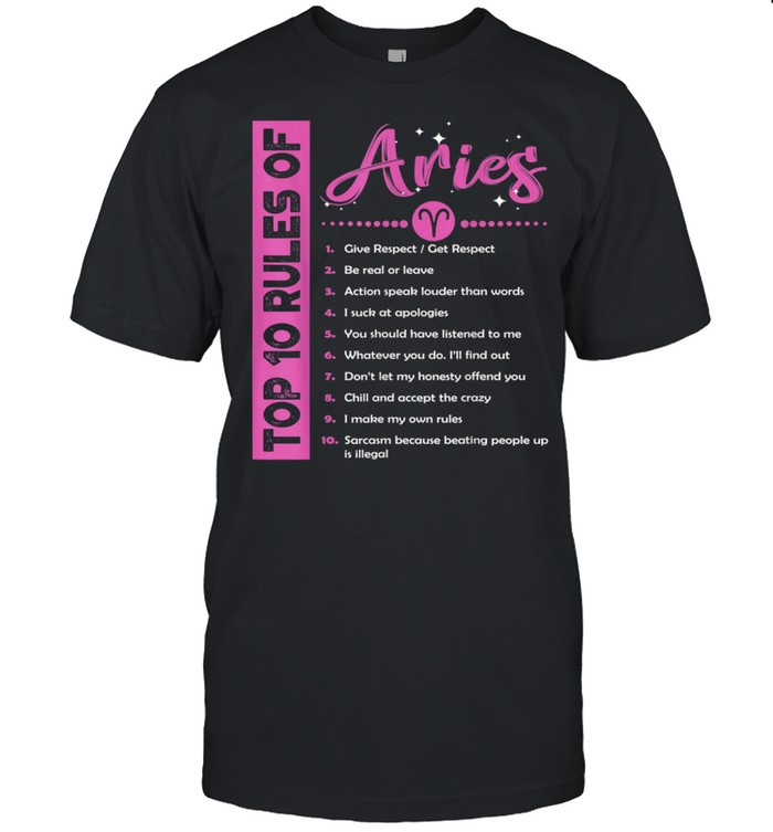 Top 10 Rules Of Aries Birthday shirt Classic Men's T-shirt