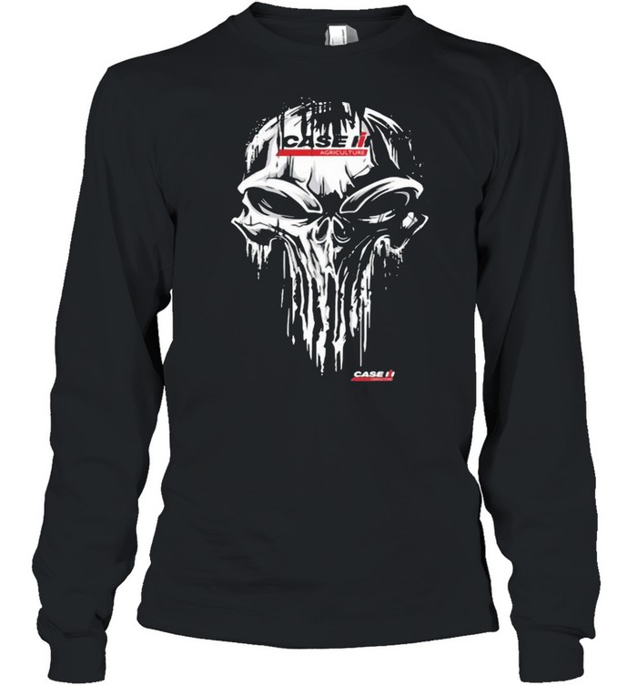 Punisher Skull With Case IH Car Logo Long Sleeved T-shirt