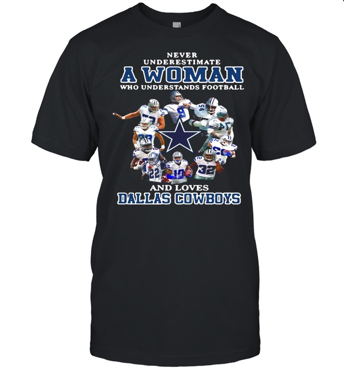 Never Underestimate A Woman Who Understands Football Loves Dallas Cowboys  shirt - T Shirt Classic