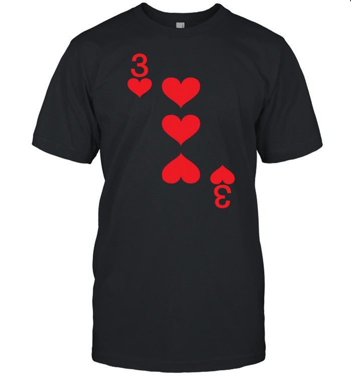 3 of Hearts Playing Card Halloween Costume shirt Classic Men's T-shirt