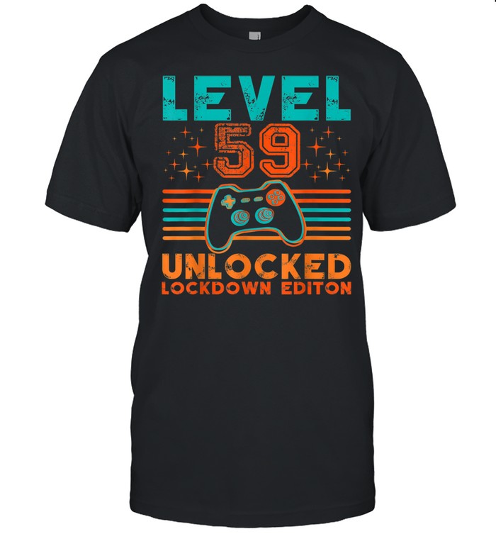 59th Birthday Level Unlocked Lockdown Vintage Video Game shirt Classic Men's T-shirt