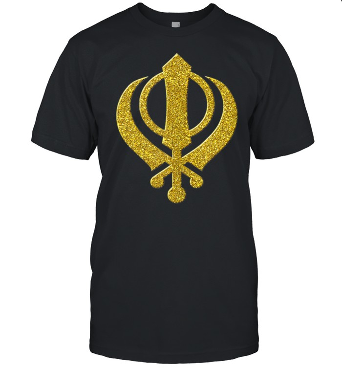 Khanda, Sikhism vintage, Golden retro Sikhs symbol shirt Classic Men's T-shirt