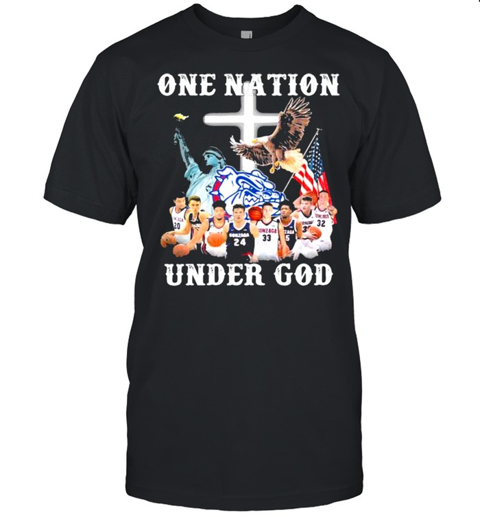 One Nation Under God Gonzaga Bulldogs Undefeated Basketball  Classic Men's T-shirt