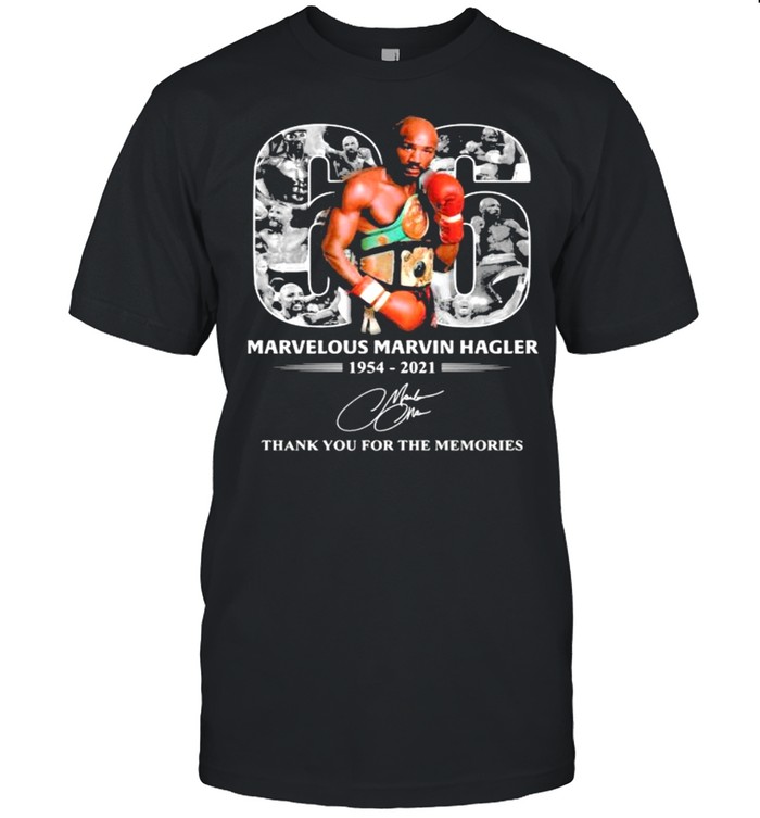 66 Years 1954 2021 Marvelous Marvin Hagler Thanks For The Memories Signature  Classic Men's T-shirt