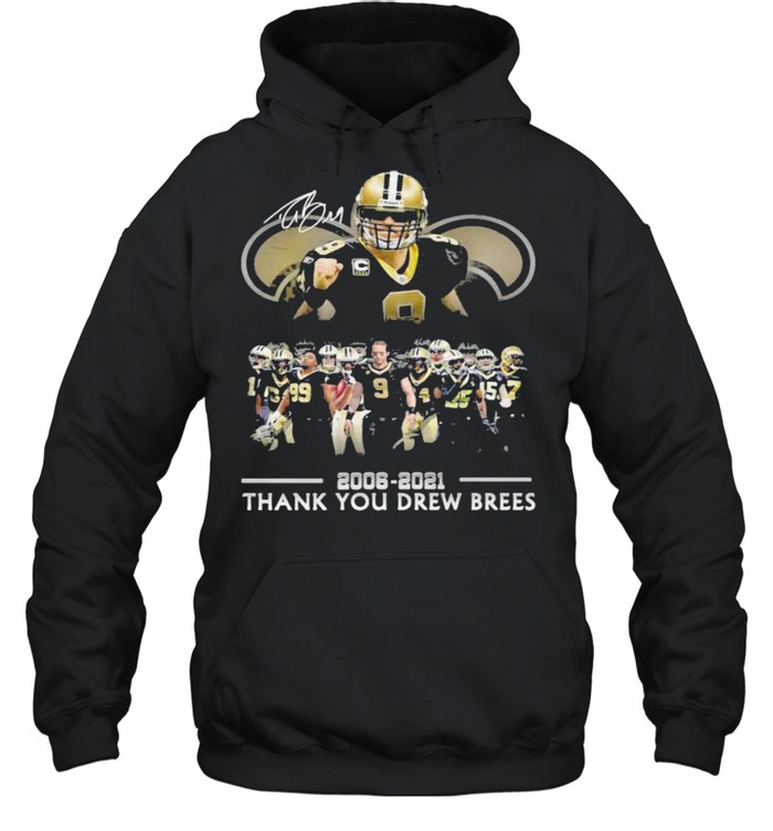 Drew Brees Legend New Orleans Saints Thanks For The Memories Signature  Unisex Hoodie