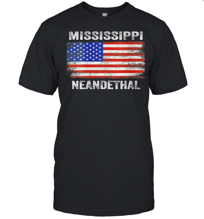 Vintage American Flag Proud Mississippi Neanderthal shirt Classic Men's T-shirt