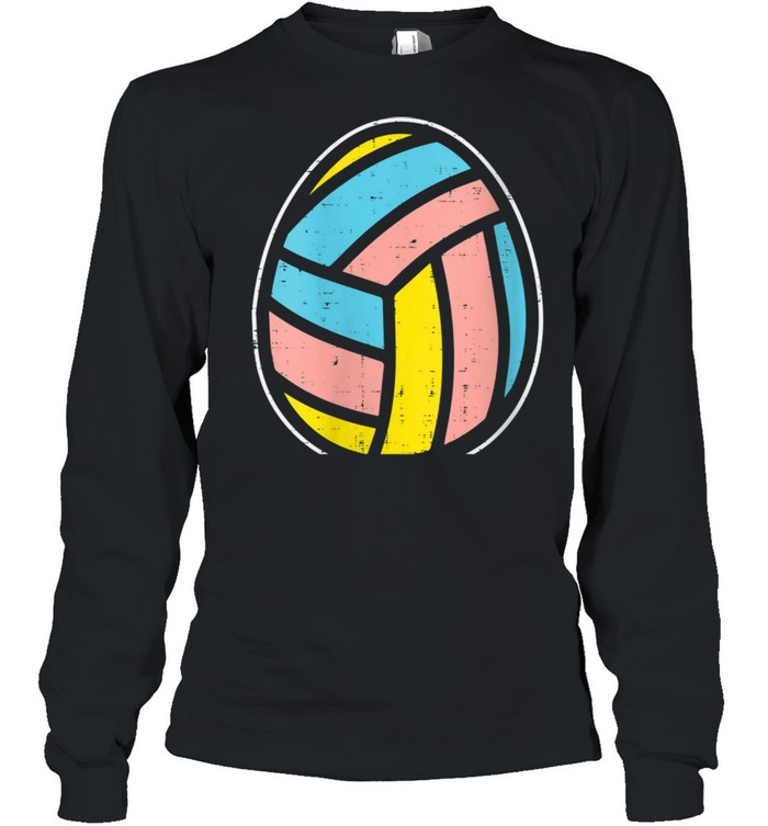 Volleyball Egg Cute Easter Ball Sports Player Team Coach shirt Long Sleeved T-shirt