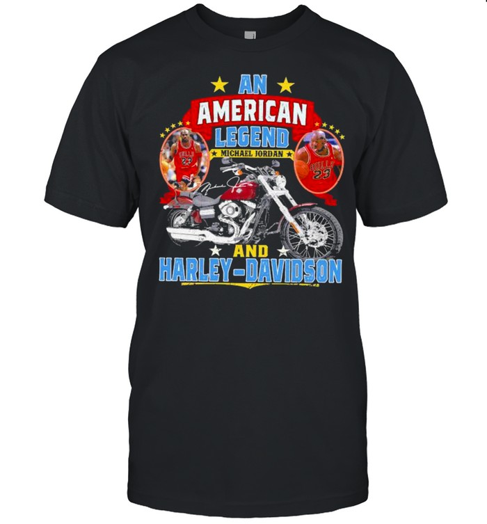 An American Legend Michael Jordan And Harley Davidson Signature  Classic Men's T-shirt