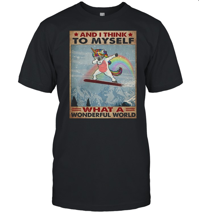 Dabbing unicorn and I think to myself what a wonderful world shirt Classic Men's T-shirt