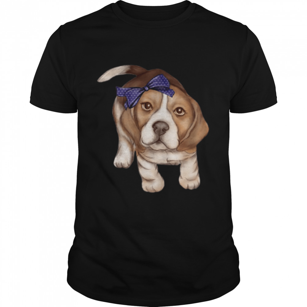 Beagle dog breed puppy art shirt