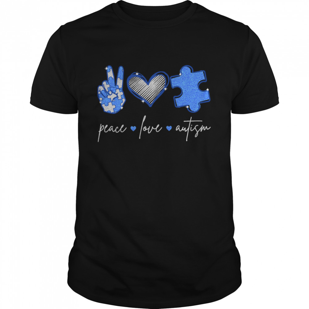 Peace love Autism shirt Classic Men's T-shirt