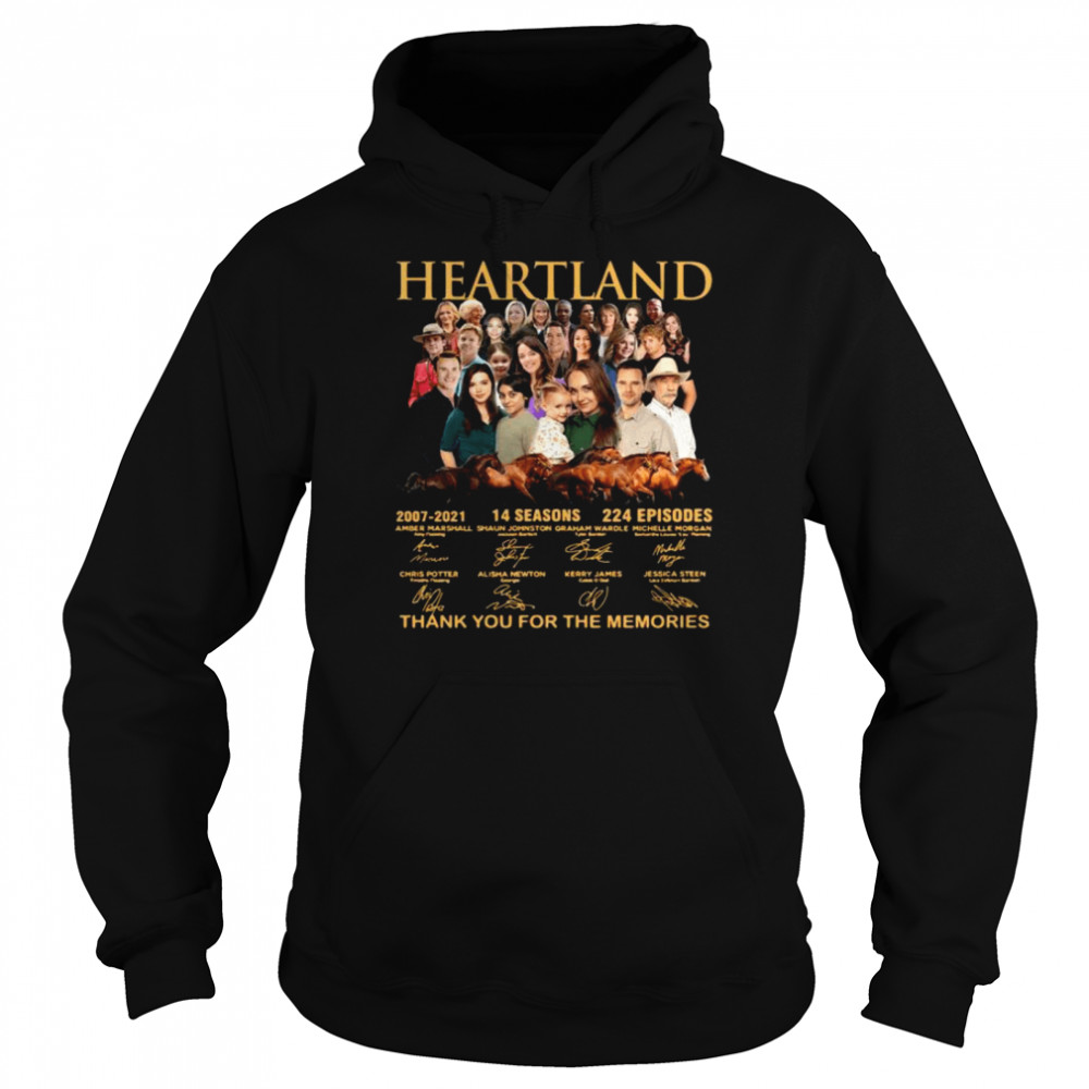 Heartland 14 seasons 224 episodes thank you for the memories signatures shirt Unisex Hoodie
