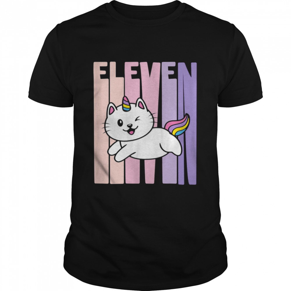 11 Year Old Cute Caticorn Cat Unicorn Birthday Girl Bday  Classic Men's T-shirt