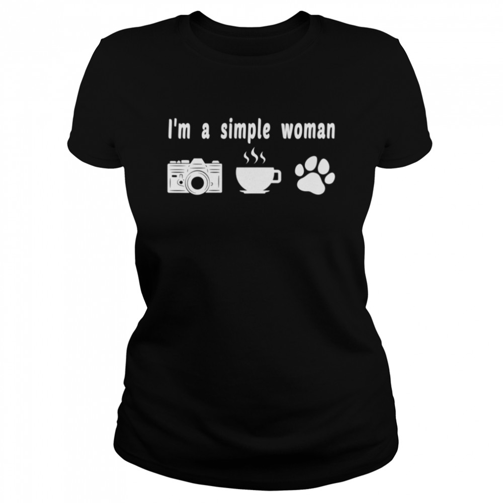 Camera Photography Coffee Dog  Classic Women's T-shirt