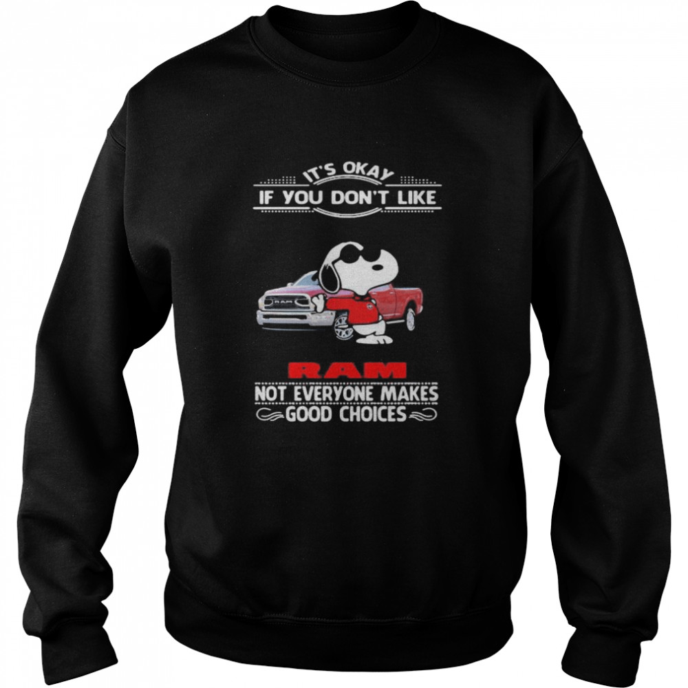 It’s Okay If You Don’t Like Ram Truck Not Everyone Makes Good Choice Snoopy  Unisex Sweatshirt
