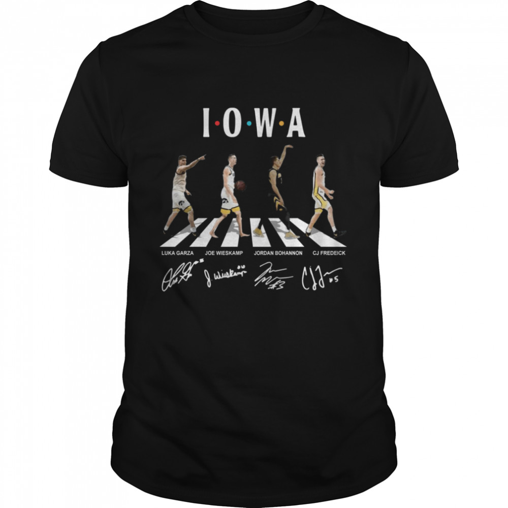 The Iowa Hawkeyes Team Football With Garza Wieskamp Bohannon And Fredrick Abbey Road Signatures shirt Classic Men's T-shirt
