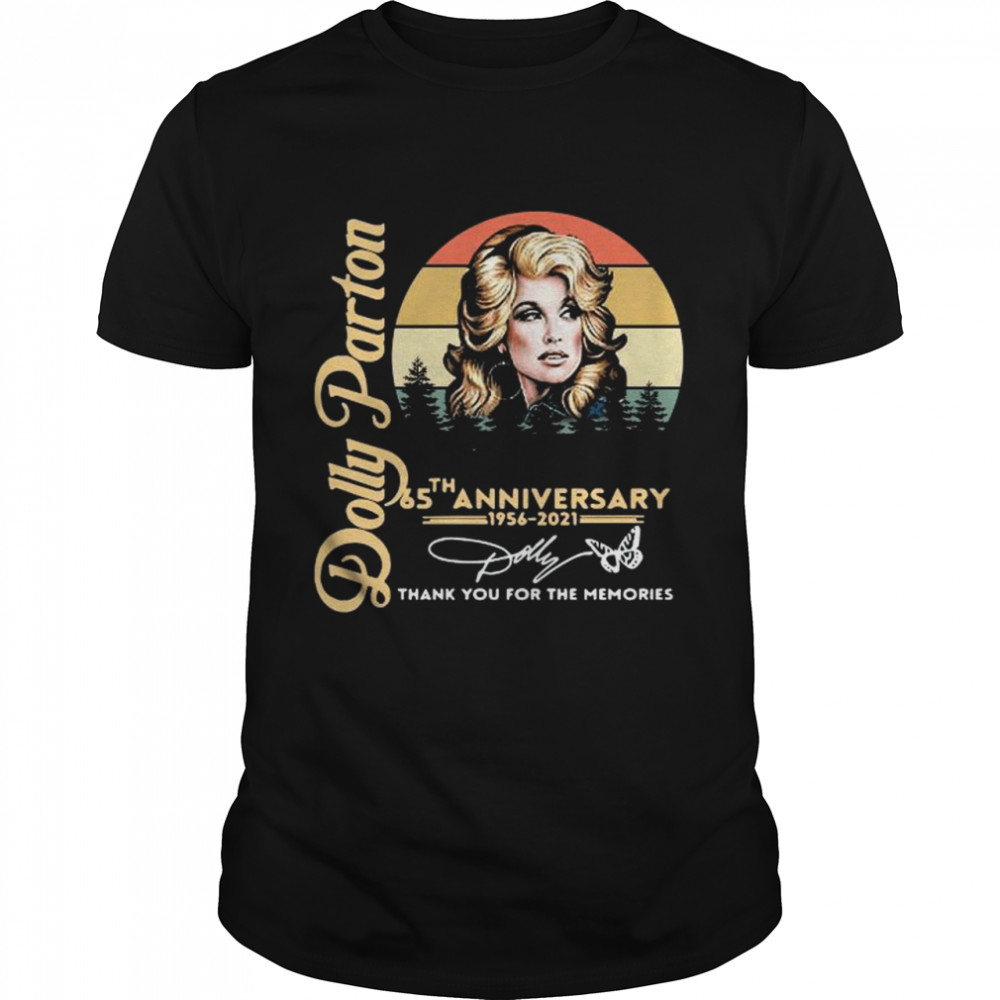 Dolly Parton 65th Anniversary 1956 2021 Signature Thank You For The Memories Retro Vintage shirt Classic Men's T-shirt