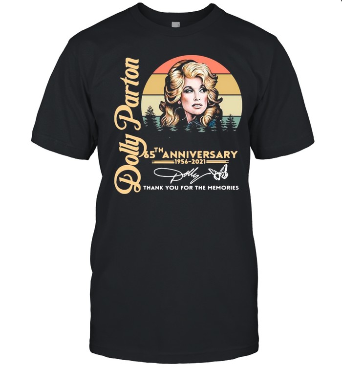 Vintage Dolly Parton 65th Anniversary 1956 2021 Thank You For The Memories Signature  Classic Men's T-shirt