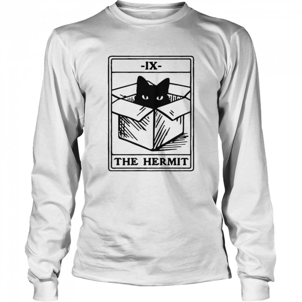 The Hermit’ Cat Tarot Card  Long Sleeved T-shirt