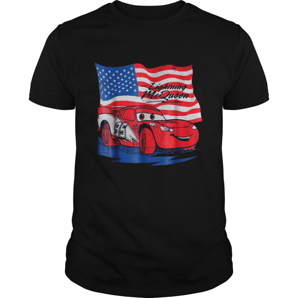Cars US Flag Lightning McQueen Retro shirt Classic Men's T-shirt