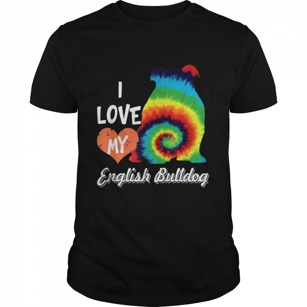 I Love My English Bulldog Boy Girl Kid  Classic Men's T-shirt