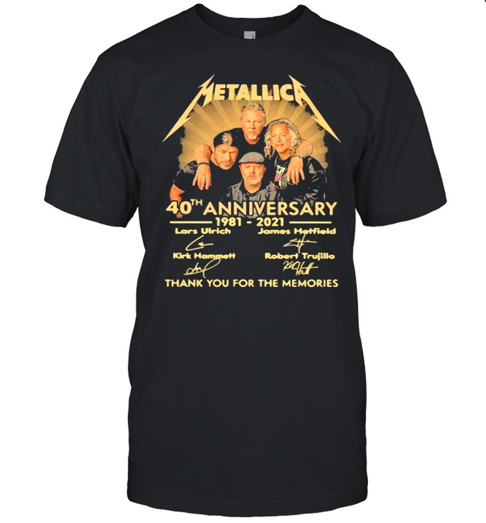 Metallica 40th Anniversary 1981 2021 Thank You For The Memories Signature  Classic Men's T-shirt