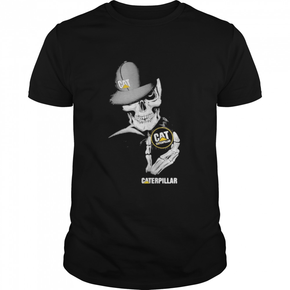 Skull Wear Hat And Hug Caterpillar Logo  Classic Men's T-shirt