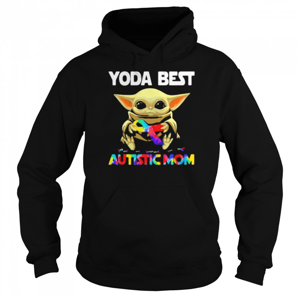 Yoda Best Autistic Mom Ribbon  Unisex Hoodie