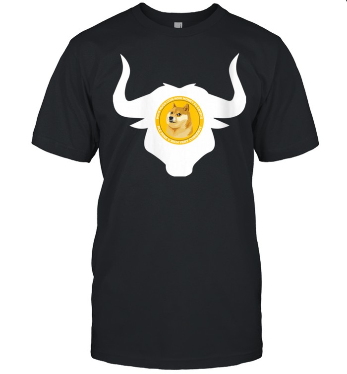 Dogecoin Bull Head Cool Blockchain HODL Cryptocurrency Ox  Classic Men's T-shirt