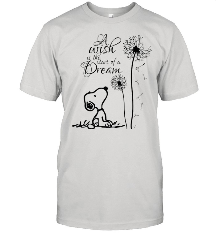 A Wish Is The Start Of A Dream Snoopy Dandelion  Classic Men's T-shirt
