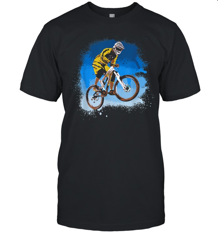 Cool mountain biker MTB dirt bike blue graffiti shirt Classic Men's T-shirt