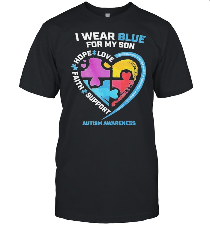 I wear blue for my sister gifts brother men autism awareness shirt Classic Men's T-shirt