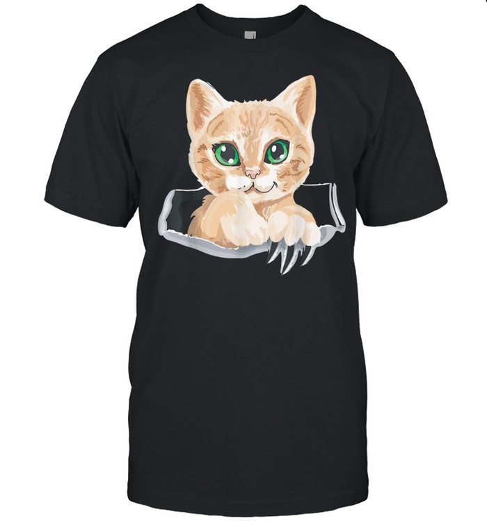 Kitten Torn Cloth Cat In the Pocket Cat Owner shirt