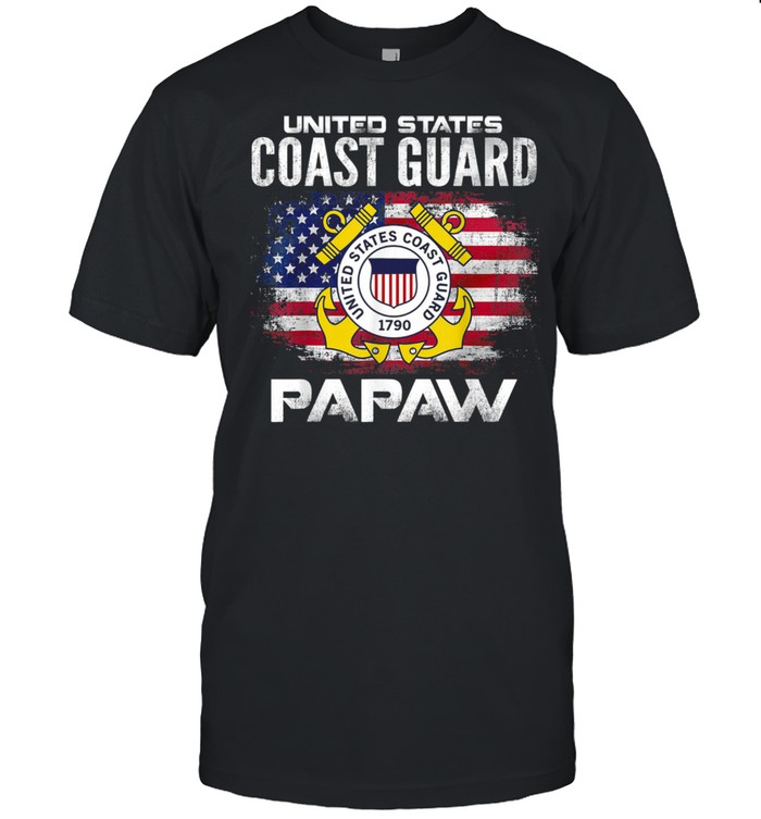 United States Flag American Coast Guard Papaw Veteran Day shirt
