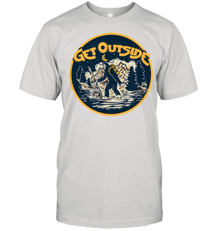 Get Outside Hiking Sasquatch & Mountains Outdoor Bigfoot Shirt