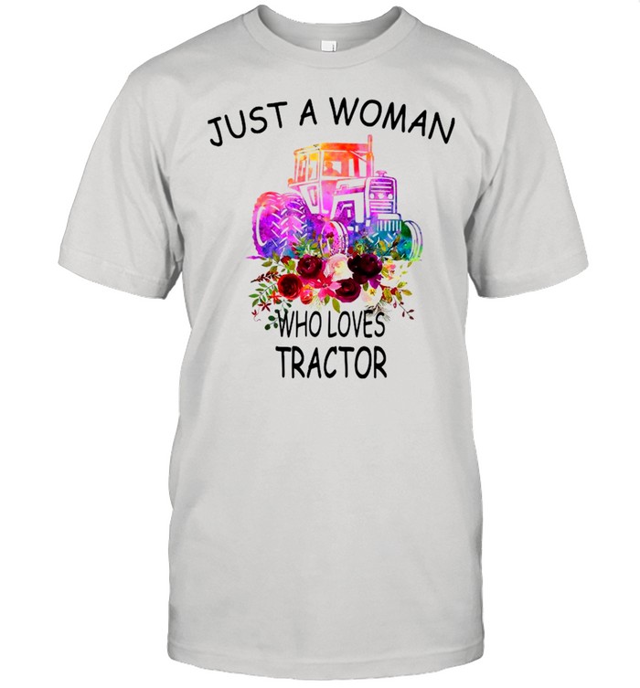 Just A Woman Who Loves Tractor With Floral shirt Classic Men's T-shirt