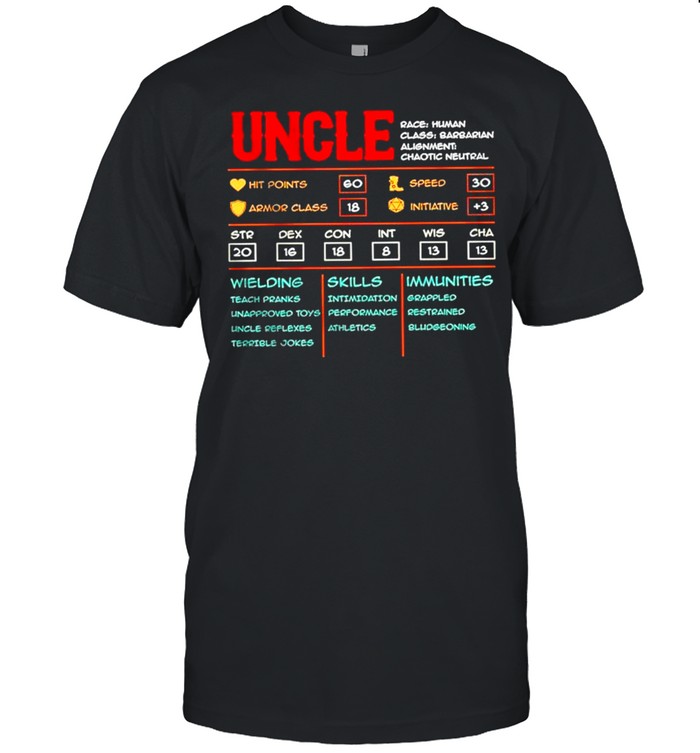 Uncle race human class barbarian alignment shirt Classic Men's T-shirt
